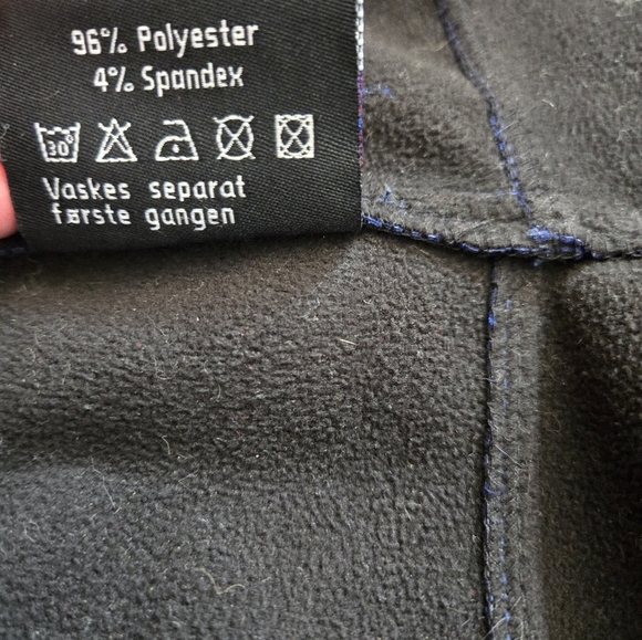 Scandinavian Explorer Blue Soft Shell Jacket, Red Floral Pattern And Zipper. XS - Picture 14 of 16